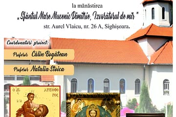 Tabăra națională de pictură pe lemn și sticlă „ICOANA CONTEMPORANĂ DIN ARDEAL”. Ediția a XV-a Perioada 19-25 august 2024, Organizator • CENTRUL JUDEȚEAN PENTRU CONSERVAREA ȘI PROMOVAREA CULTURII TRADIȚIONALE ȘI EDUCAȚIE ARTISTICĂ (C.J.C.T.E.A) Mureș, • ASOCIAȚIA MULTICULTURALĂ PENTRU ARTĂ, TRADIȚIE ȘI DEZVOLTARE MUREȘ, Locația: Mănăstirea „Sfântul Mare Mucenic Dimitrie” din Sighișoara, str. Aurel Vlaicu, nr. 26A, Coordonator proiect: Călin Bogătean, Profesor Al Școlii Populare de Arte din Târgu Mureș la clasa de arte plastice , specialitatea iconografie tradițională Partener în proiect este Asociația „Dor Străbun” din Târgu-Mureș, președintele Prof. Natalia Stoica. Participanți: BOGĂTEAN CĂLIN CJCPCTEA Mureș BUKOSI ROZSA GEORGESCU APOSTU IRINA MARIA GEORGESCU APOSTU HĂRȘAN NATALIA NIȚU MIHAELA ANDREEA STOICA NATALIA ȘOLDAN VOICHIȚA TURCU CORNEL TURCU VIORICA MAFTEI SILUANA MAFTEI CASIAN KULCSAR MARIA CÂMPEAN CORNELIA BUTUCEA EUGENIA Director-manager al C.J.C.T.E.A. Mureș este Iulian Praja Centrul pentru Conservare si Promovare a Culturii Traditionale Mures „Asociația Multiculturală Pentru Artă Tradiție Și Dezvoltare Mureș” Școala Populară de Arte Târgu Mureș / Művészeti Népiskola Marosvásárhely #Tabără #IabăradeIcoane #IcoanaContemporanădinArdeal #Călin Călin Bogătean #Sighișoara #MănăstireaSighișoara #SfântulDimitrie